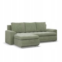 NAROŻNIK FORESTA JASNY ZIELONY KANAPA Rozkładana Funkcja Spania POSO SZTRUK