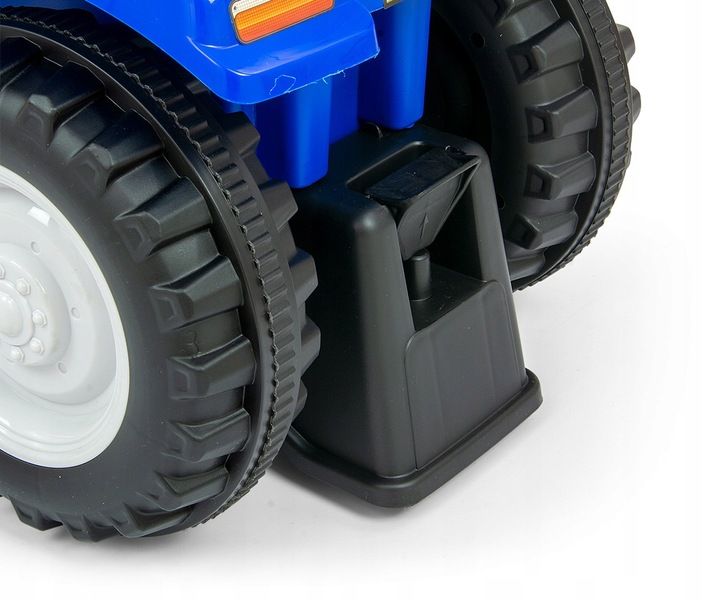 Jeździk New Holland T7 traktor z przyczepką grabki łopatka niebieski blue zdjęcie 10