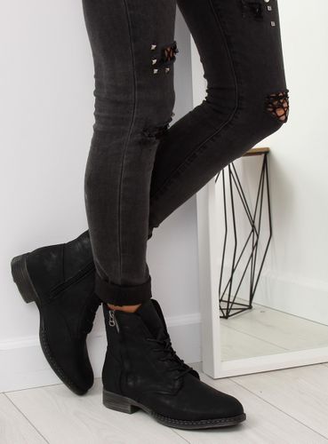 Botki sznurowane czarne 6177 BLACK - 41 na Arena.pl