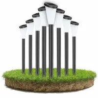 Lampy Solarne Ogrodowe LED Słupek Wbijana Czarna Do Ogrodu Grot Barwa Zimna