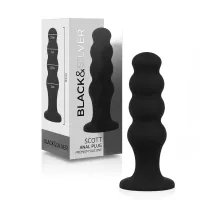 black&silver scott silikonowy stymulator analny czarny 12,5 cm