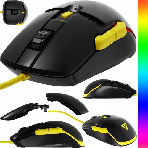 PRZEWODOWA MYSZKA GAMINGOWA 12400 DPI WYMIENNE PANELE MODECOM VOLCANO JAGER na Arena.pl