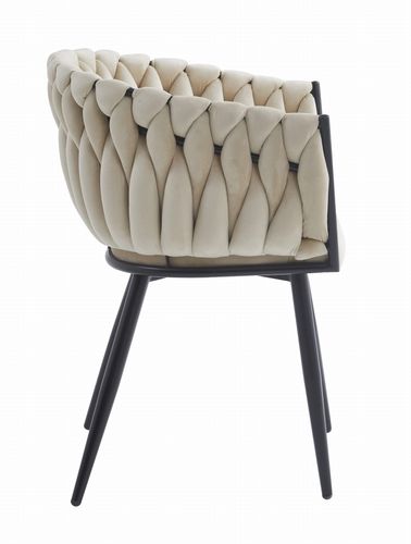 Krzesło ORION - aksamit beż / nogi czarne x 2 na Arena.pl