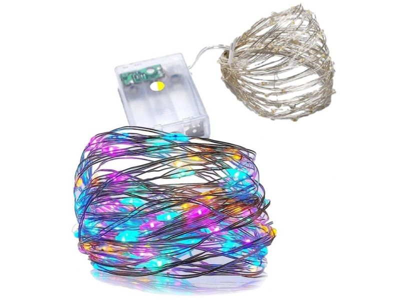 Lampki druciki choinkowe 100 led na baterie diody zdjęcie 1