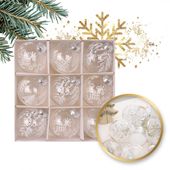 komplet bombek bożonarodzeniowych 9 szt. opakowaniu białe średnica 8cm