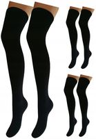 ZAKOLANÓWKI 3-PARY ZESTAW BAWEŁNIANE CZARNE GŁADKIE KRYJĄCE DAMSKIE 39-41