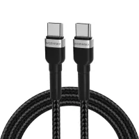 kabel wozinsky wnbcc1 usb-c / usb-c pd 65w 1 m - czarny