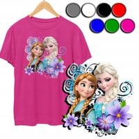 KOSZULKA DZIECIĘCA T-SHIRT Z NADRUKIEM - KRAINA LODU FROZEN - XS 110-116