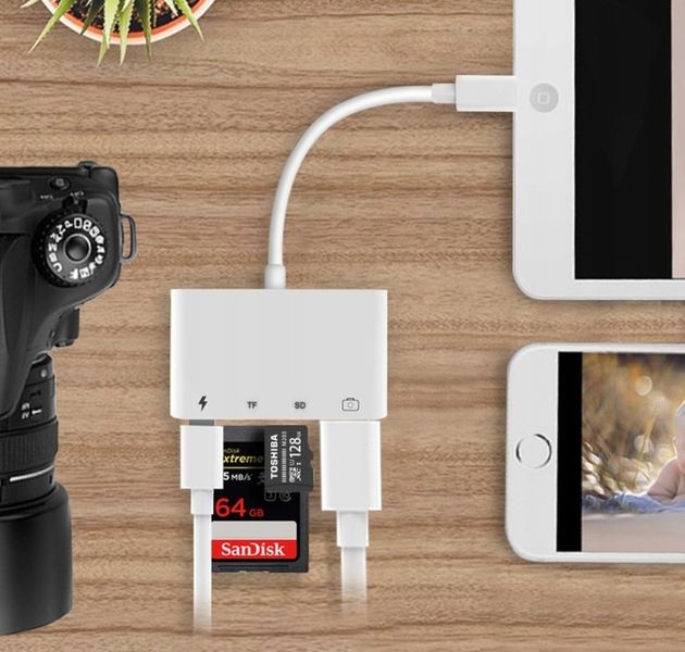 Adapter Czytnik Kart Pamięci do Apple iPhone Lightning micro SD USB 256GB zdjęcie 11