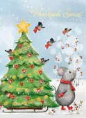 Karnet B6 Boże Narodzenie Choinka Na Sankach