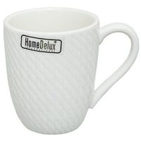 Kubek porcelanowy biały 320 ml RETE HomeDelux sweterkowy wzór