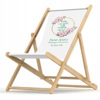 LEŻAK ogrodowy plażowy DREWNIANY + NADRUK prezent dla NAUCZYCIELA