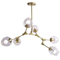 Lampa wisząca molekularna Modern orchid ST-1232-6 gold transparent Step kule złota