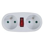 rozgałęźnik elektryczny z wyłącznikiem 2 gniazda elk306w