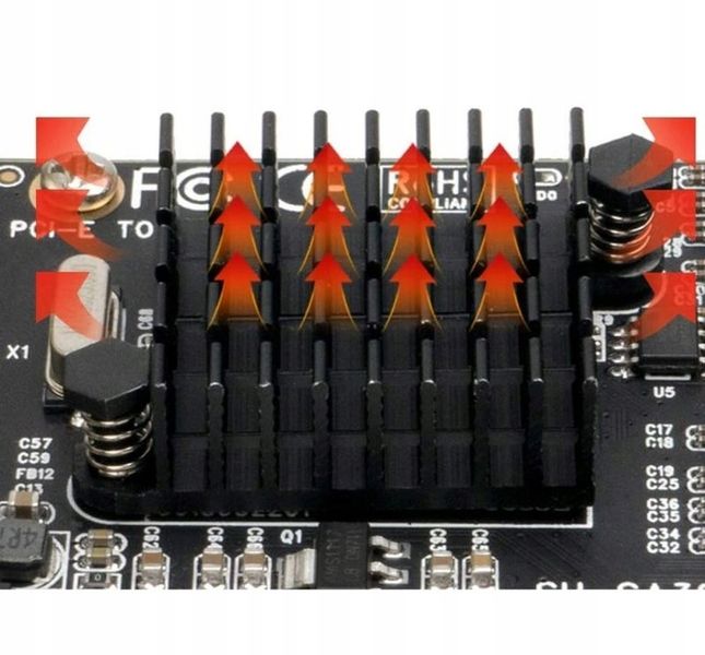 Kontroler Adapter Karta PCI-E 1x na 4x SATA 3 zdjęcie 4