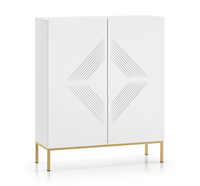 Nowoczesna Komoda Ryflowana 2- Drzwiowa 2D Biała 100 cm KLERMO ML