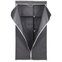 SZAFA TEKSTYLNA GARDEROBA 90x45x170CM CIEMNO-SZARA 8811