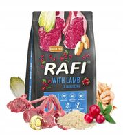 RAFI karma sucha dla psa dorosłego z jagnięciną 3kg DOLINA NOTECI