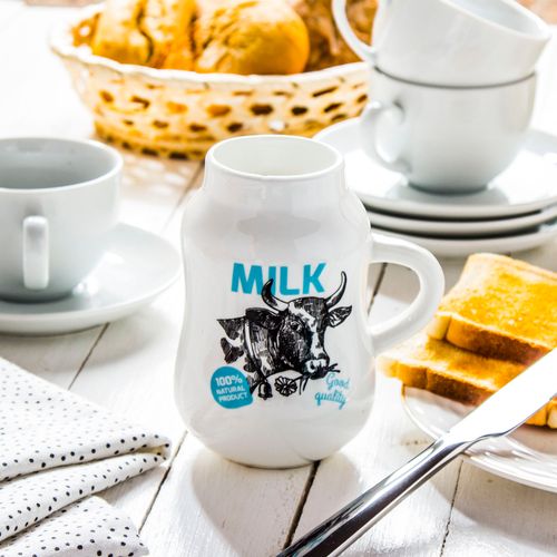 KUBEK CERAMICZNY KROWA BIAŁY 280 ml na Arena.pl