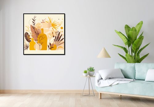 Plakat 90x90cm Złote Rośliny na Arena.pl