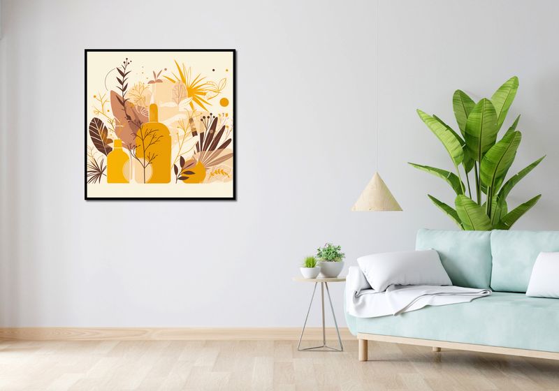 Plakat 90x90cm Złote Rośliny zdjęcie 4