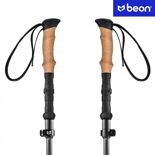 KIJE TREKKINGOWE SKŁADANE KARBONOWE KIJKI W GÓRY WŁÓKNO WĘGLOWE BEON CARBON na Arena.pl