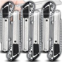 6x NÓŻ METALOWY NOŻYK TAPECIAK WYSUWANY Z OSTRZAMI OSTRZEM ŁAMANYM DO