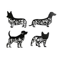 Dekoracja ścienna Home ESPRIT Czarny Pies 40 x 1 x 33 cm (4 Sztuk)