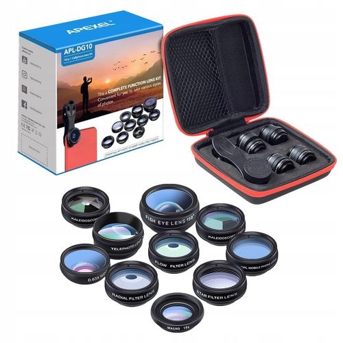 Zestaw obiektywów do telefonu 10w1 Apexel APL-DG10 na Arena.pl