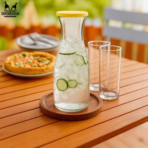 5x SZKLANA KARAFKA 1L DZBANEK NA WODĘ SOKI LEMONIADĘ NAPOJE DO WODY WINA na Arena.pl