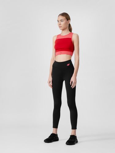 4F Top treningowy crop top szybkoschnący damski różowy Rozmiar M na Arena.pl