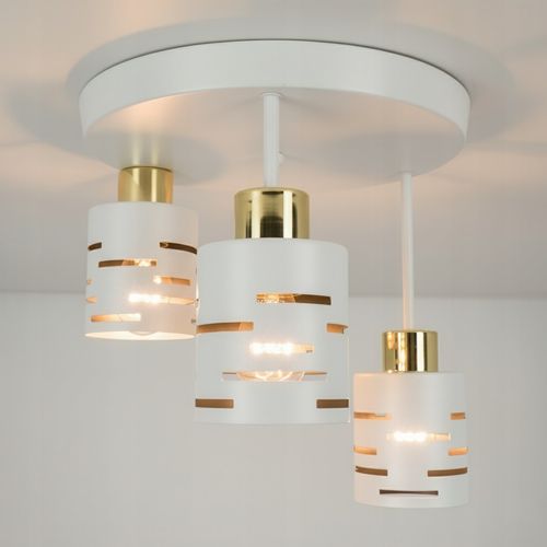 Lampa Sufitowa LED 3X E27 Żyrandol Plafon Natynkowy Oprawa Biała Salon na Arena.pl