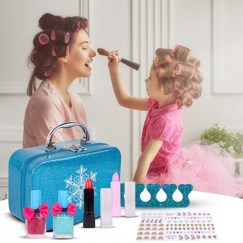 KUFEREK KOSMETYKÓW ZESTAW DO MAKIJAŻU I PAZNOKCI ŚNIEŻYNKA DLA DZIECI na Arena.pl