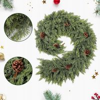 GIRLANDA CEDROWA SZTUCZNA 180 CM 7 SZYSZEK DEKORACJA ŚWIĄTECZNA DO SALONU