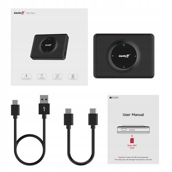 Carlinkit T2C Bezprzewodowy Adapter Android Auto Carplay Bluetooth Tesla zdjęcie 10