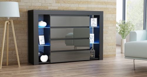 KOMODA MILANO 4 SZUFLADY LED POŁYSK na Arena.pl
