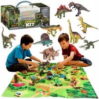 DUŻE FIGURKI DINOZAURY kuferek + MATA Dino Park Zestaw figurek dinozaurów