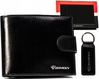 zestaw prezentowy: skórzany portfel męski i brelok - rovicky