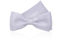 Mucha Biała Żakardowa z Poszetką z tłoczonym białym wzorem