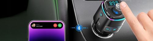 Transmiter bluetooth FM samochodowy SZYBKA ładowarka PD 23W QC3.0 USB-C LED na Arena.pl