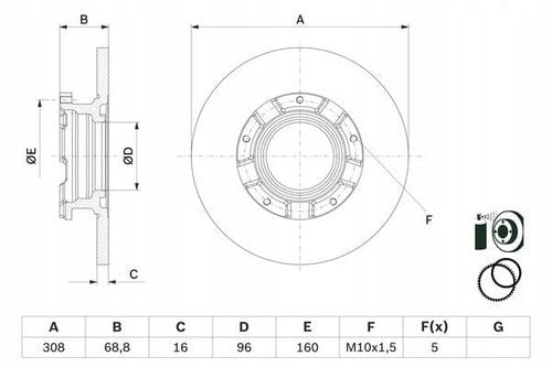 TARCZA HAM TYL 308X16 P ABS BOSCH na Arena.pl