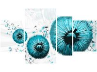 120CM 70 OBRAZ 4 ELEM TURKUSOWE DMUCHAWCE ŚCIENNY