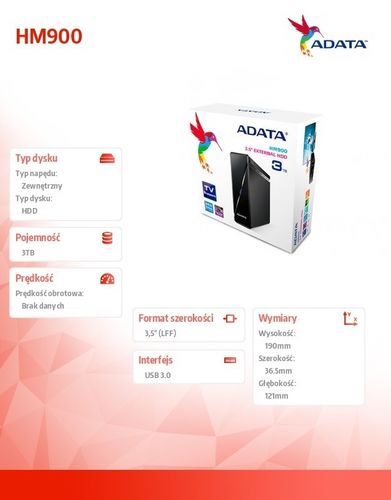 Adata HM900 3TB 3.5'' USB3.0 Color Box na Arena.pl
