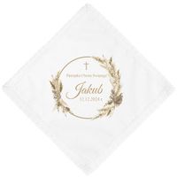 Szatka do Chrztu Świętego Boho Biała Personalizowana Pamiątka Z Imieniem