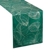 Bieżnik dekoracyjny/ szarfa BLINK-16 35x180 c.zielony w duże liście