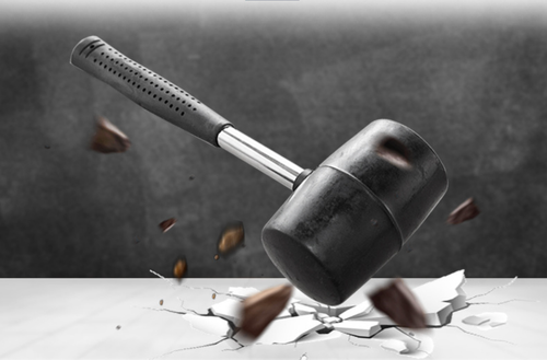 Młotek gumowy brukarski bezodrzutowy blacharski trwały solidny ABS czarny na Arena.pl