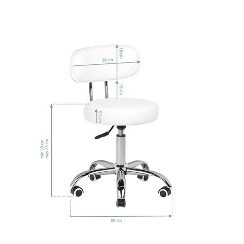 Taboret kosmetyczny do pedicure A-007 biały na Arena.pl