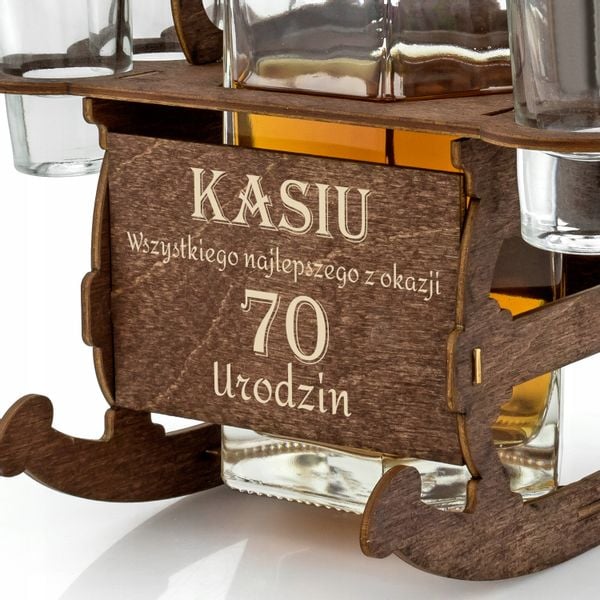 Zestaw KARAFKA kieliszki prezent na 70 urodziny zdjęcie 2