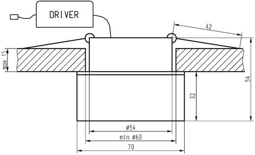 SAK-02 AL/TR LED 3W LED 230V opr. strop. stała kwadratowa szkło akrylowe tr na Arena.pl