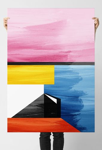 Plakat kolorowa abstrakcja 21x29,7 cm A4 na Arena.pl